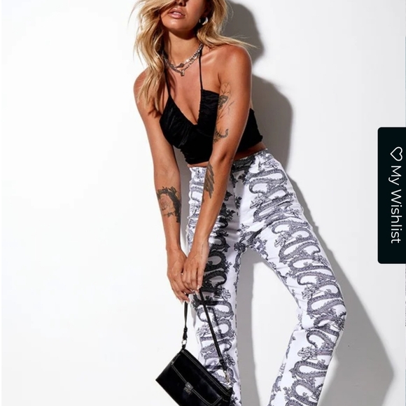 MOTEL high waist jeans with dragons Small - Picture 3 of 11